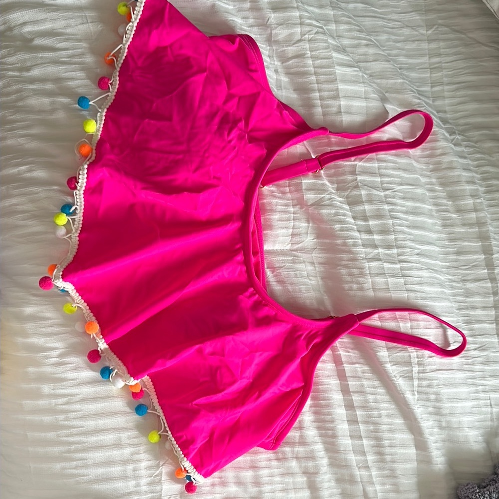 SO Pink Bikini Top with Playful Tassels